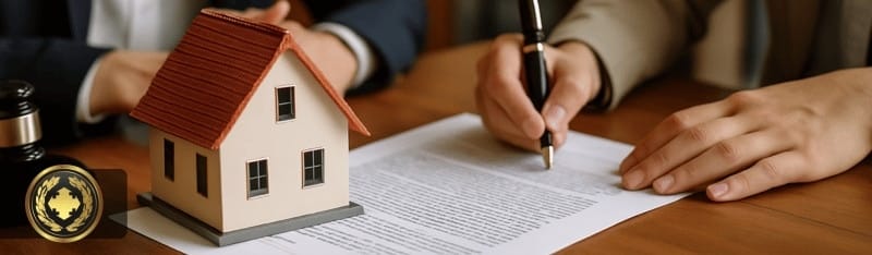prazo para abertura de inventário Imagem de uma mesa de cartório com um documento de imóvel parcialmente coberto por uma maquete de casa